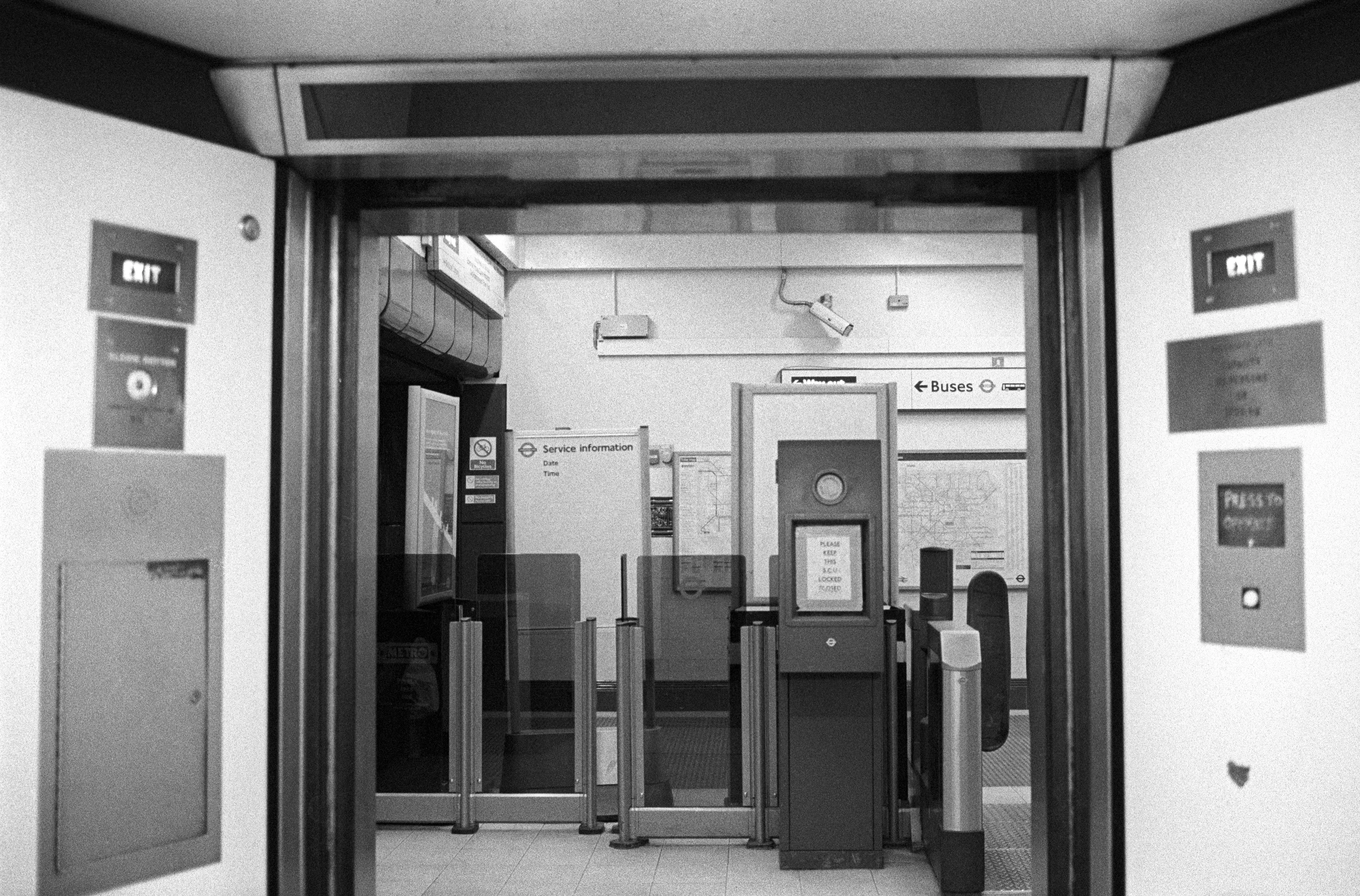 Passengers coming and going through a London Underground station — the constant flow.